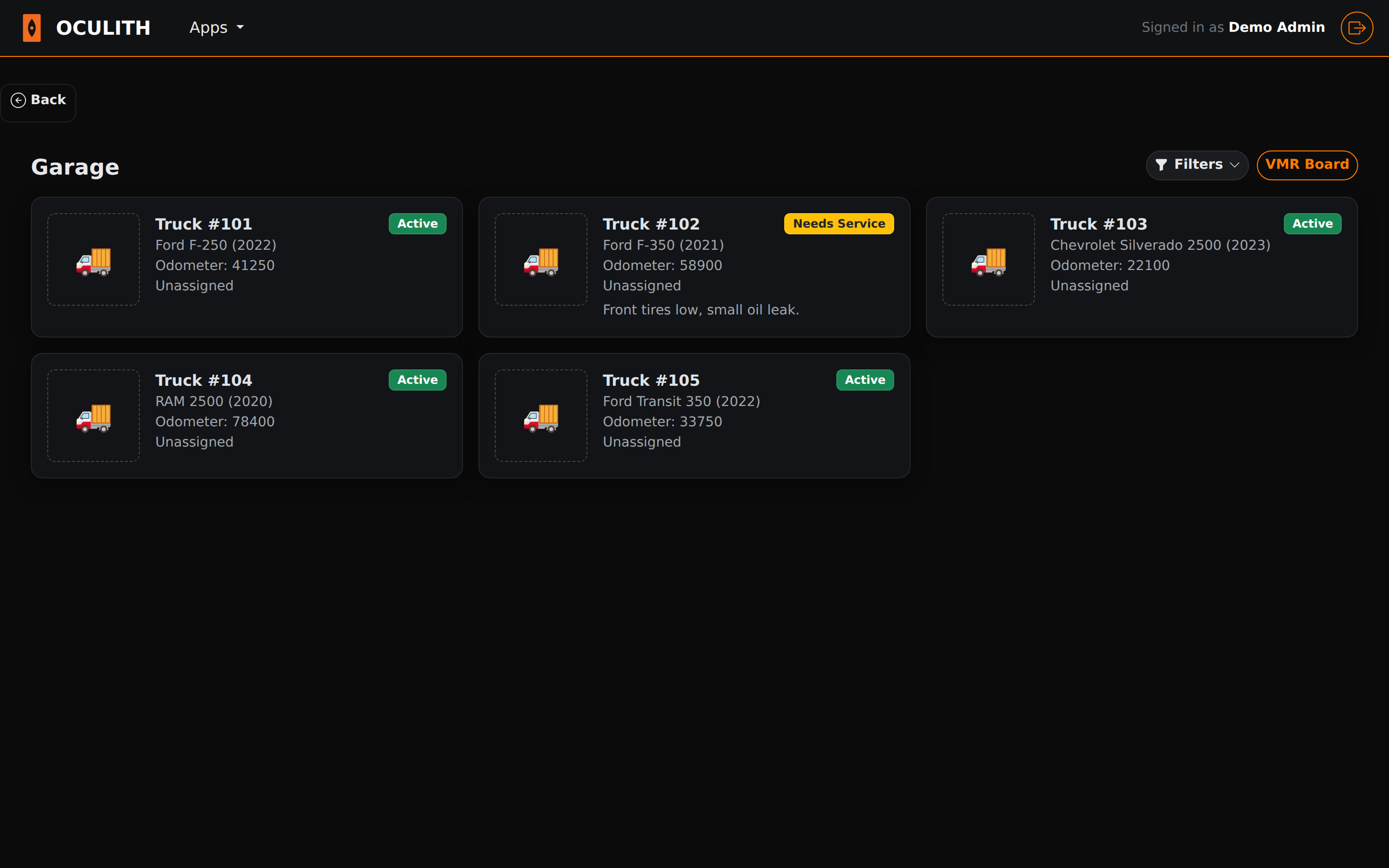 Fleet & Maintenance screenshot